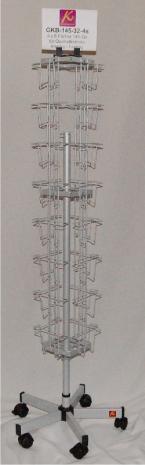 Kartenbodenständer, 145 mm Q, 32 Fächer Quadratformat, 1-reihig, 4-seitig, schwarz